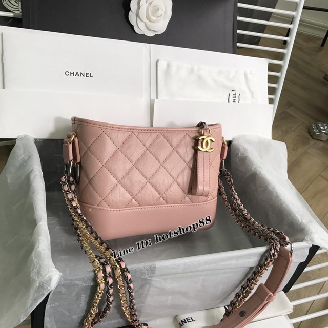 CHANEL女包 粉色 小香流浪包 小號 chanel單肩斜挎包 djc1335